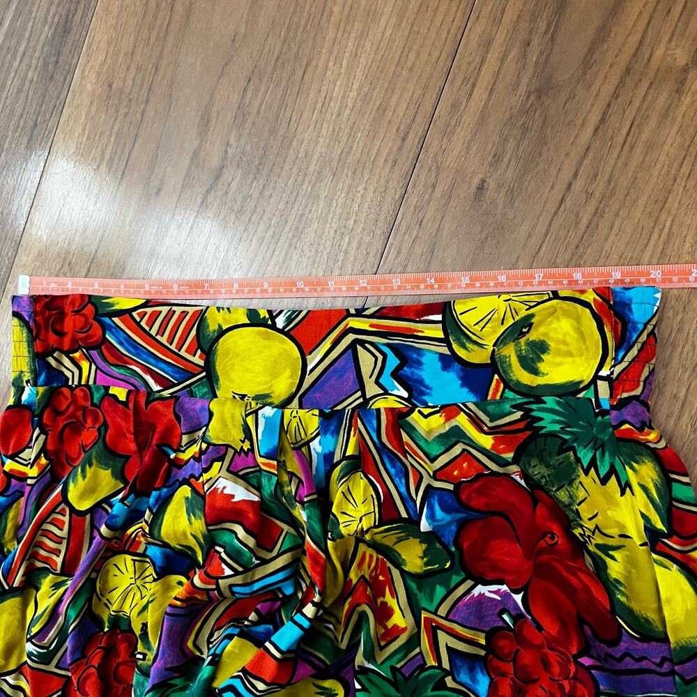 Vintage 80s Pant Set Size L Tropical Fruity Bright - Picture 9 of 16